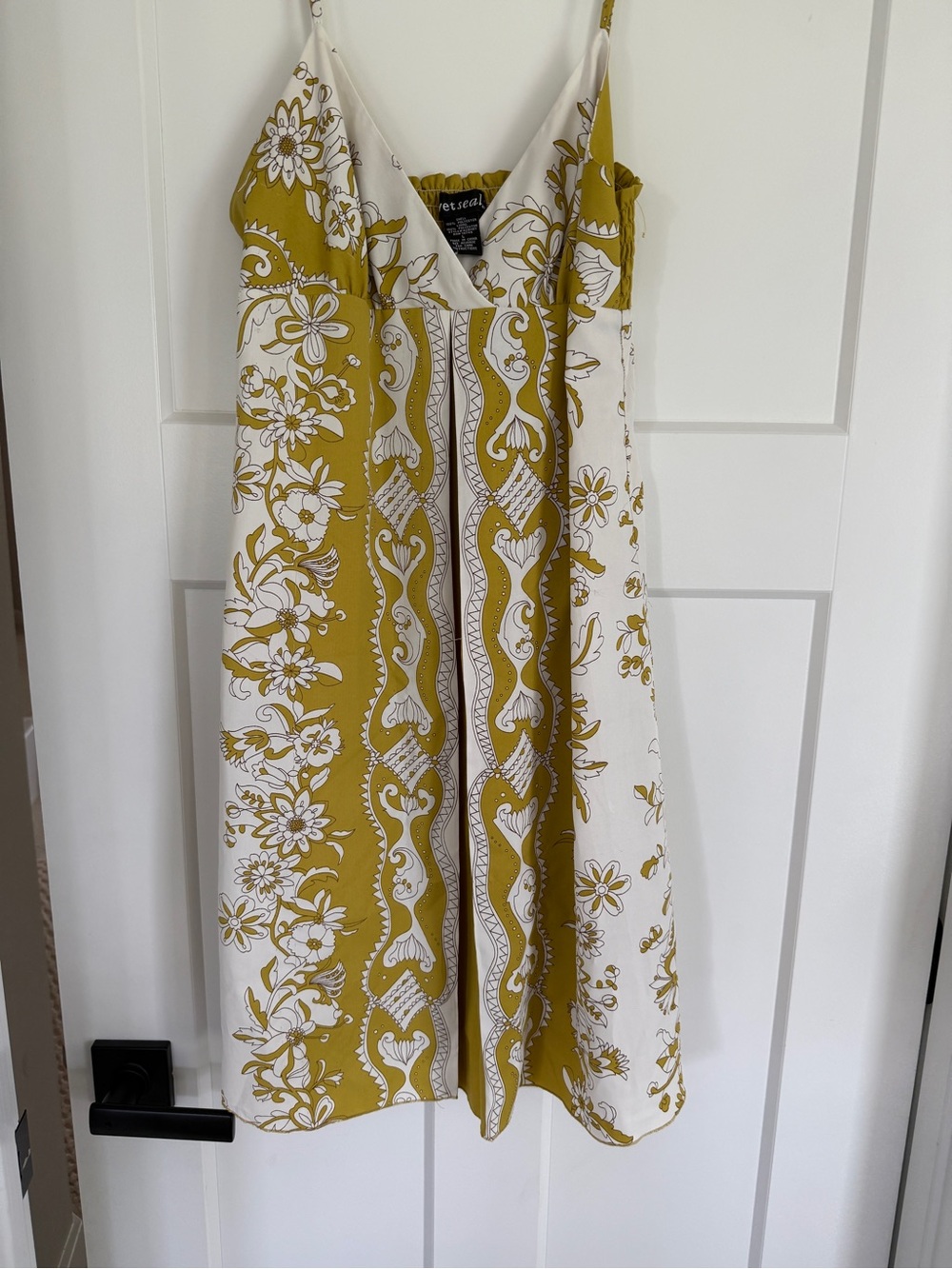 Wet Seal Mustard & White Floral Slip Dress